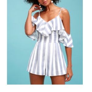 White and blue romper
